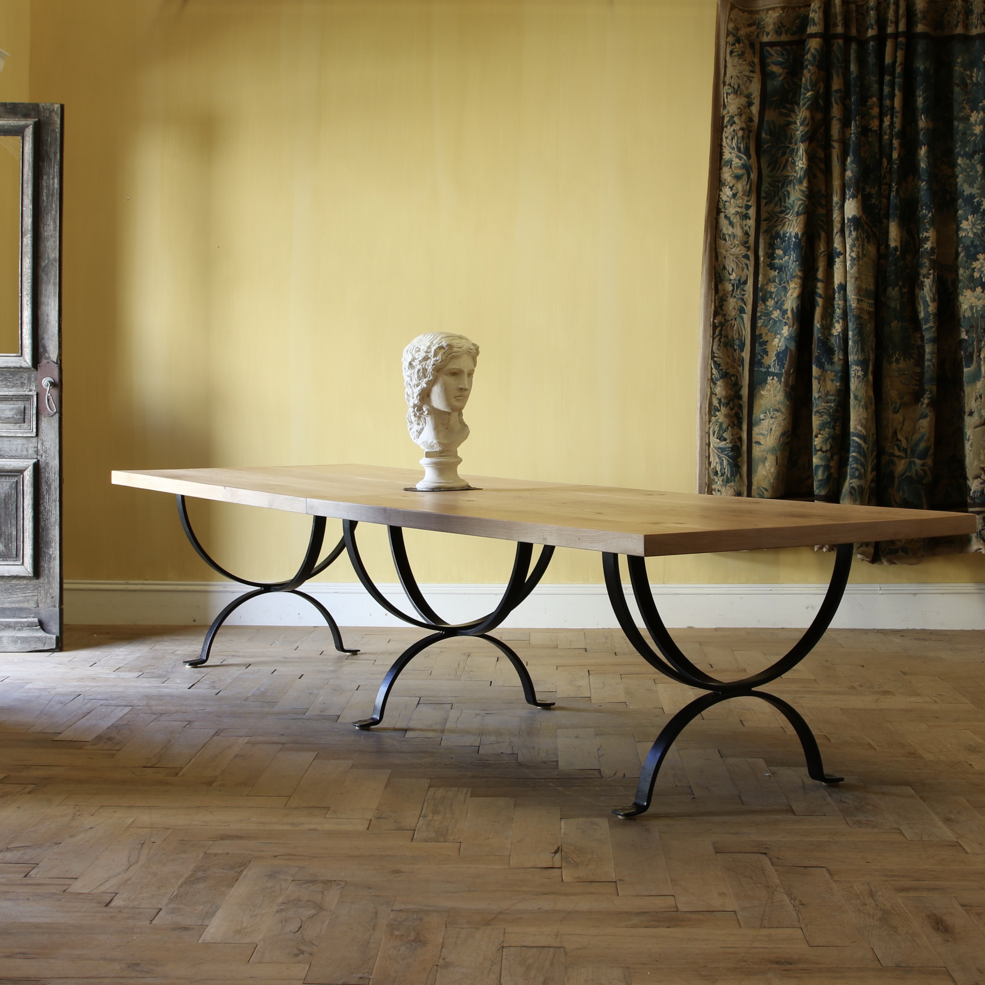 156-25 - Refectory Table with Forged Iron Base